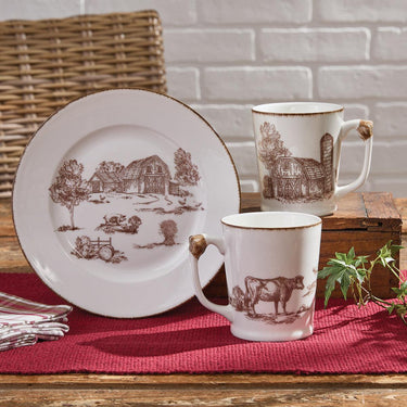 Down On The Farm Toile Salad Plate - Set of 4 Park Designs - The Fox Decor